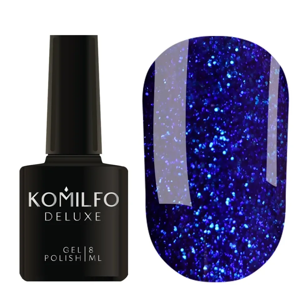 Komilfo Stardust Glitter 006 smalto semipermanente blu glitter 8 ml
