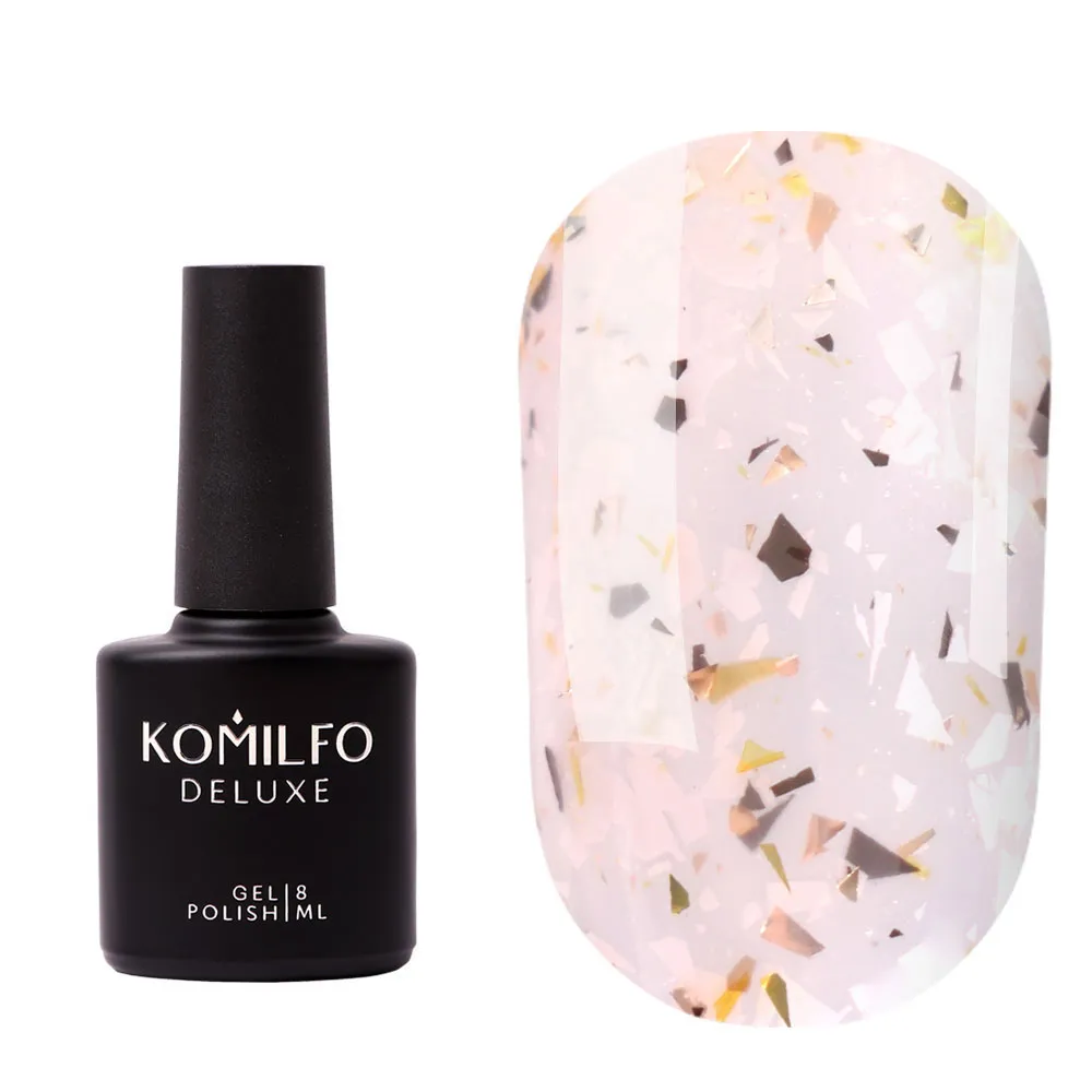 Komilfo Glassy Base GB002 base semipermanente 8 ml beige flakes