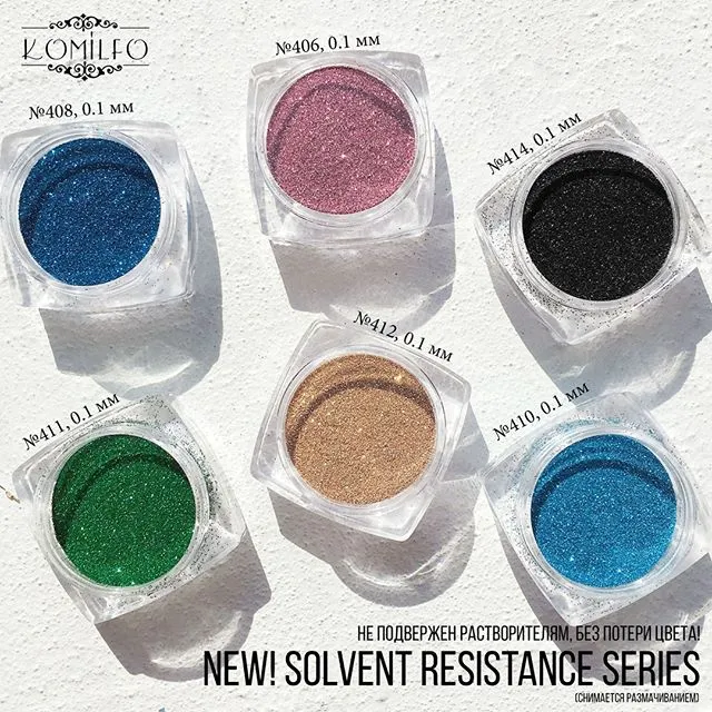Komilfo Solvent Resistance 406 glitter unghie 2,5g grana 0,1mm