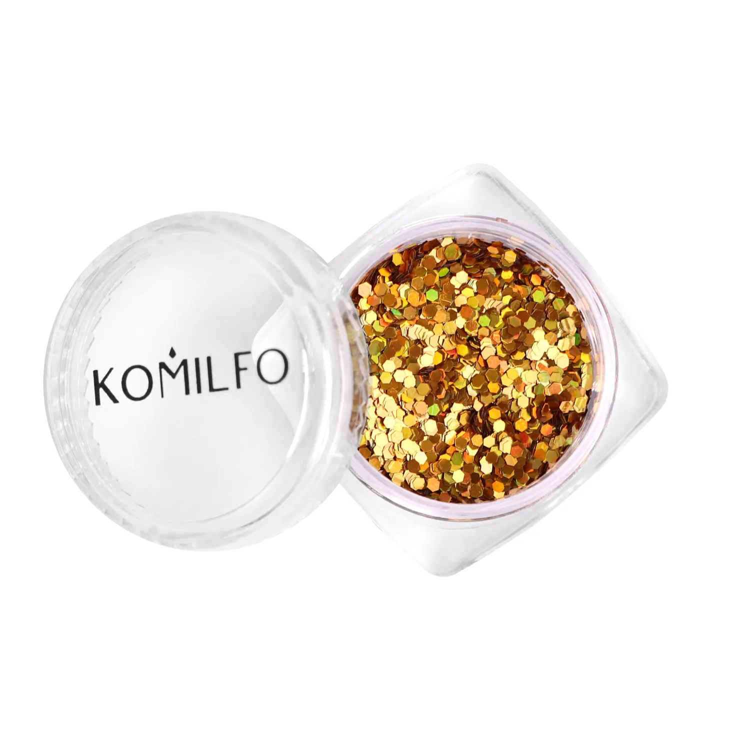 Komilfo Hexagon 1 mm Laser Gold Paillettes Unghie Oro