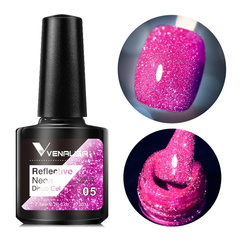 Venalisa Reflective Neon Disco smalto gel glitter 12 colori