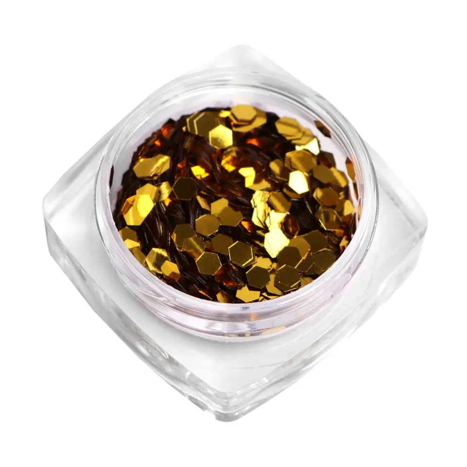 Komilfo Hexagon 2 mm paillettes oro kamifubuki