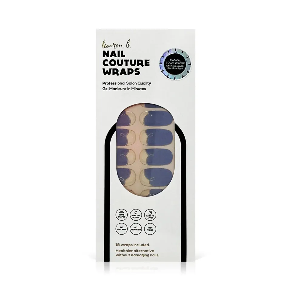 Lauren B Beauty Malibu Coastline Cobalt nail wraps gel blu