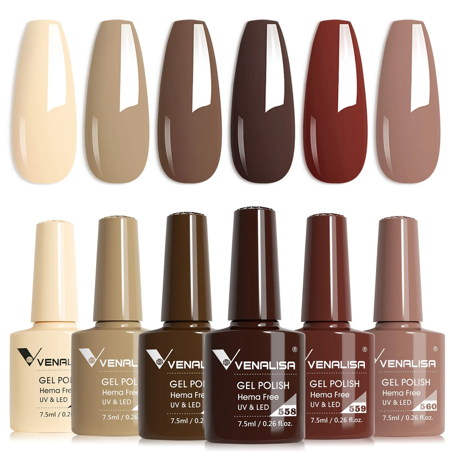 Venalisa Set 6 smalti gel 7,5ml colori assortiti TPO free