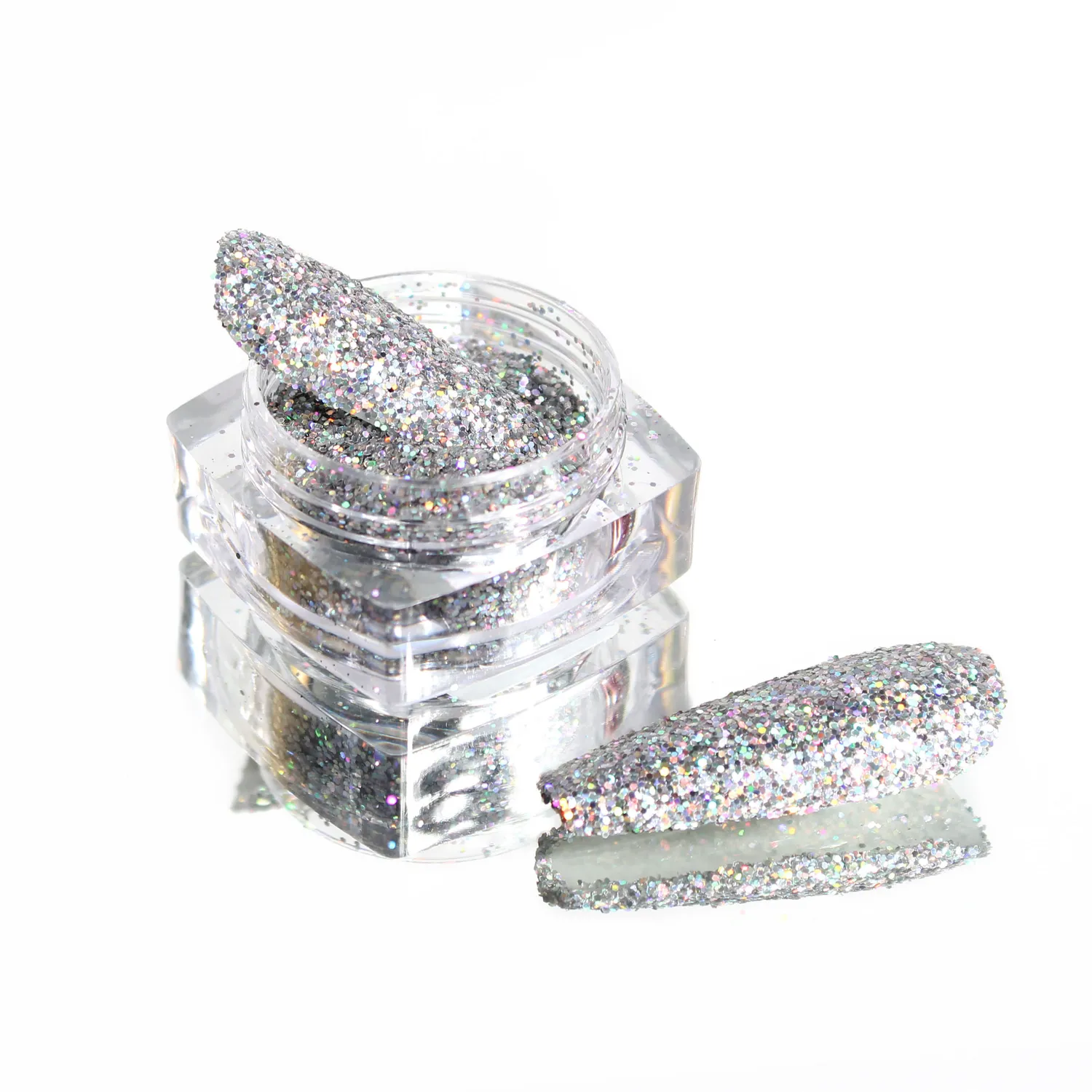 Komilfo Spangles 104G glitter unghie argento olografico 2,5 g
