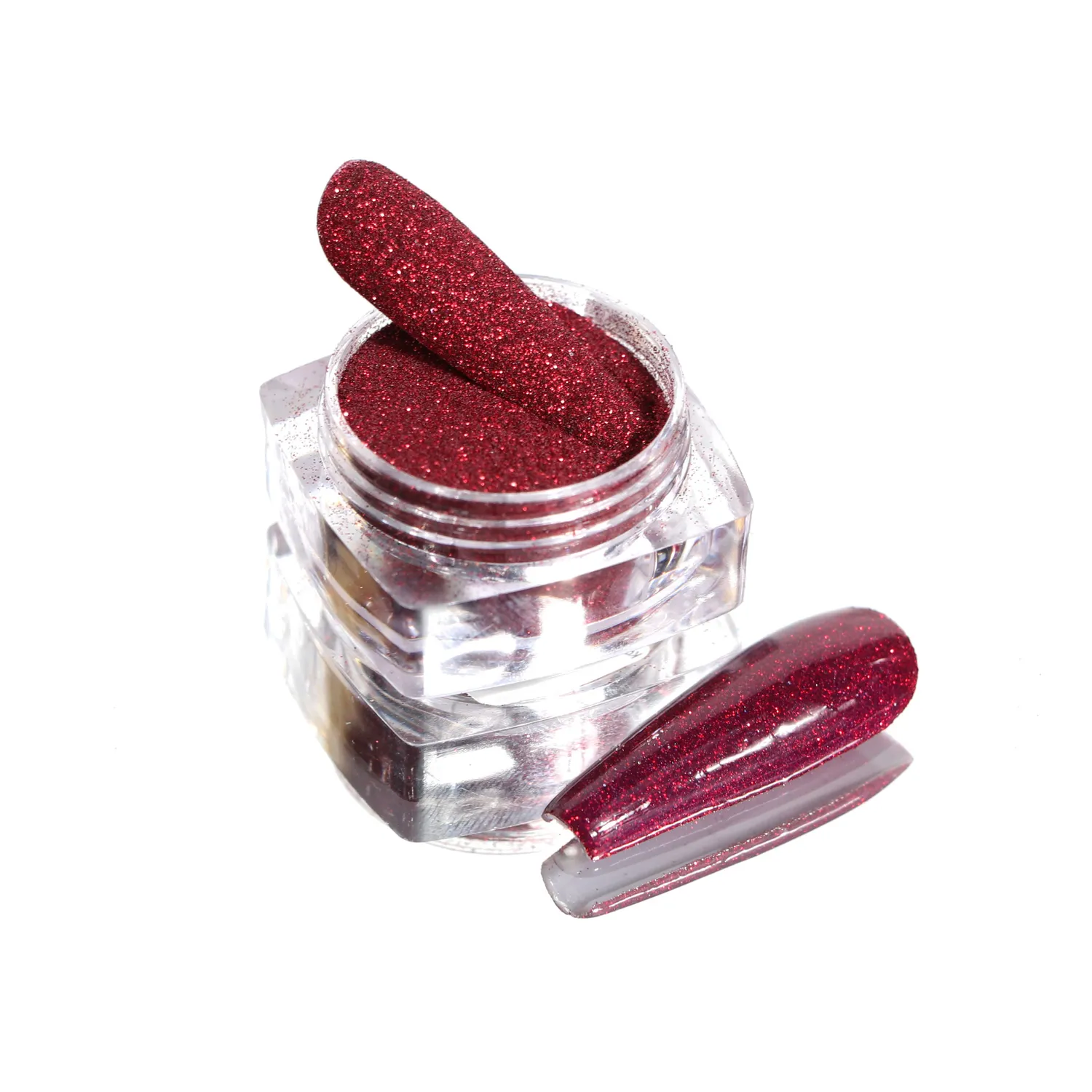 Komilfo Spangles 038 glitter unghie 2,5 g rosso scuro 0,08 mm