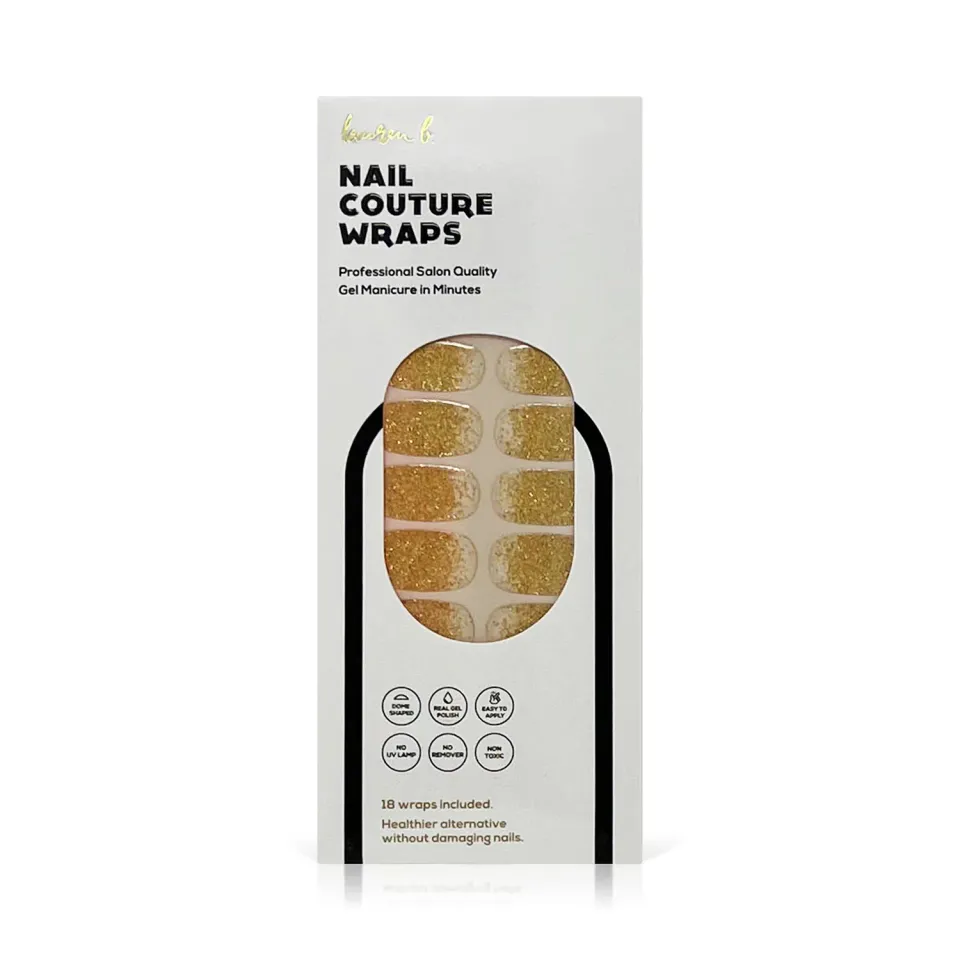 Lauren B Beauty Gold Dusted nail wraps gel adesivi oro