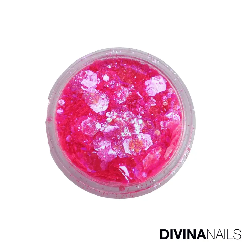 Diva Nails Holo Flakes Barbi glitter unghie 2g rosa