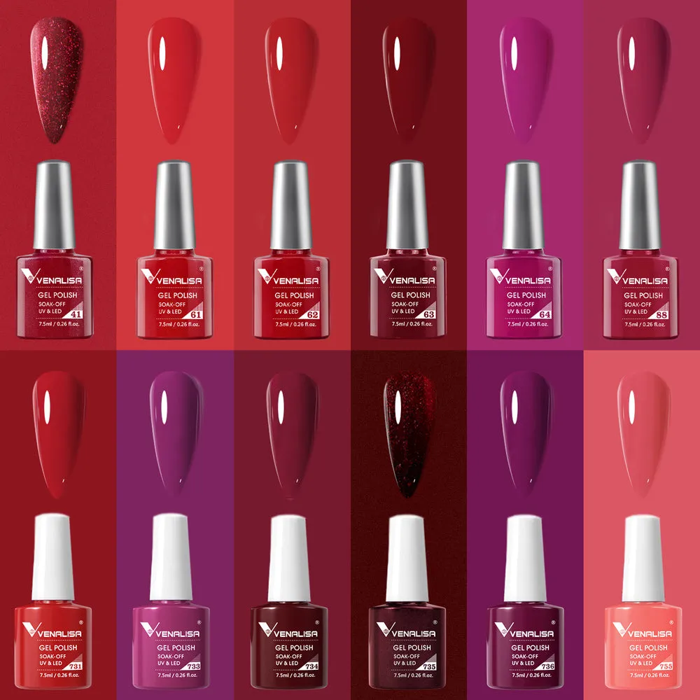 Venalisa Red Elegance set smalto gel 12 colori 7,5ml