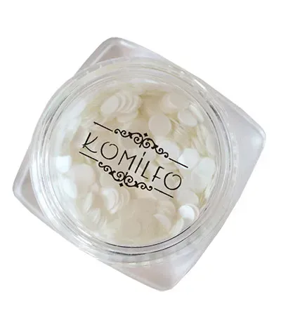 Komilfo Disco Design 036 decorazioni unghie 1 g bianche 3 mm