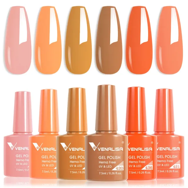 Venalisa set smalti gel 6 colori arancioni hema free