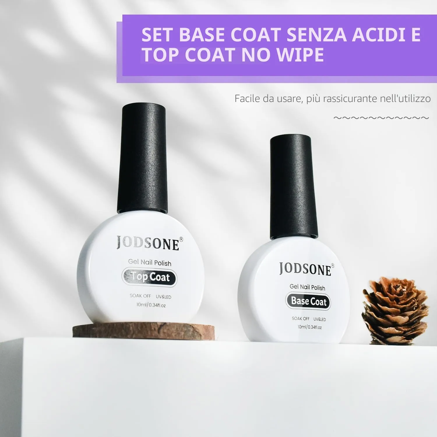 Jodsone Set Base e Top Coat Smalto Gel 2x10ml lucido