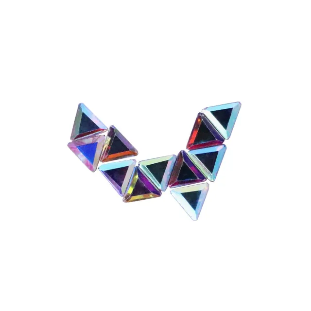 Komilfo Triangle strass unghie 3x3 mm Crystal AB 10 pz