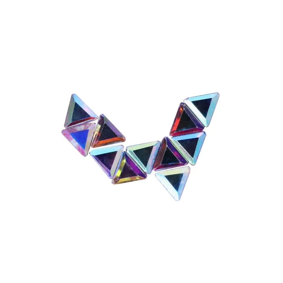 Komilfo Triangle strass unghie 3x3 mm Crystal AB 10 pz