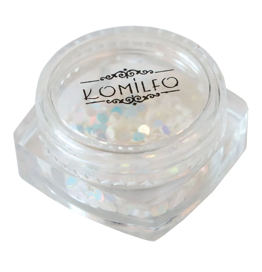 Komilfo Disco Design 039 paillettes unghie 1 g argento-blu 2 mm