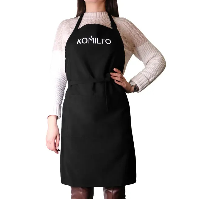 Komilfo Grembiule Corto Nero 68x78 cm 3 Tasche Estetista