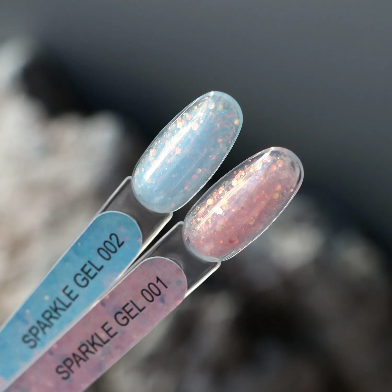 Komilfo Sparkle Gel 002 gel unghie 15 g blu glitter