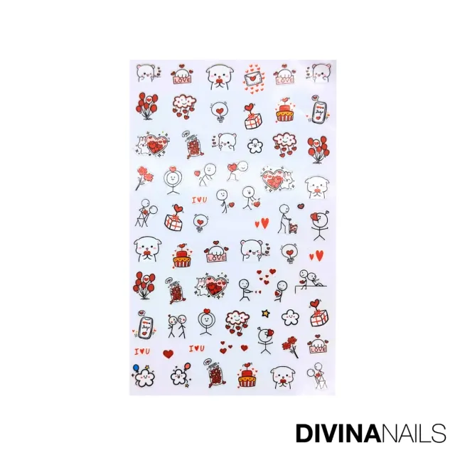 Diva Nails Winky Love stickers unghie San Valentino nail art