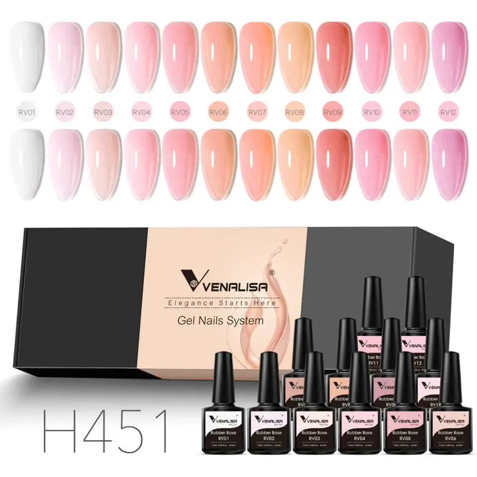 Venalisa H451 rubber base colorata semipermanente 12 pezzi