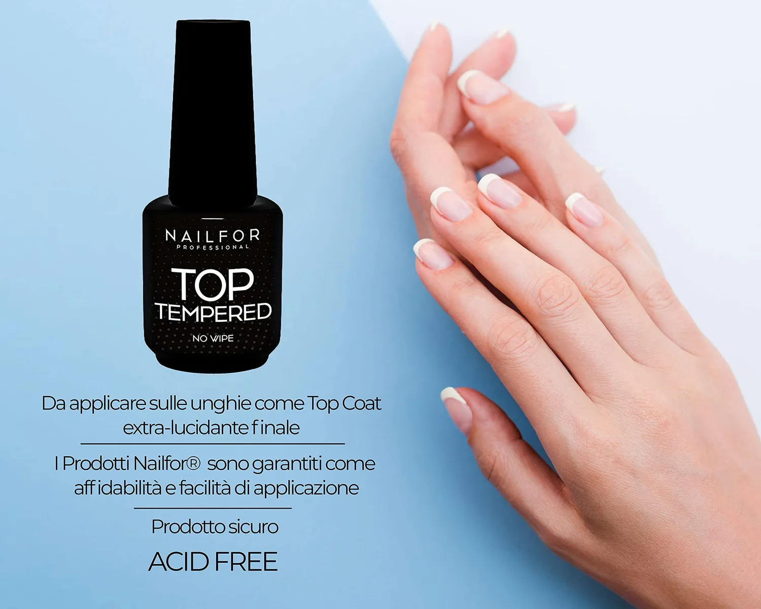 Nailfor Tempered Top Coat Sigillante No Wipe 15ml extra lucido