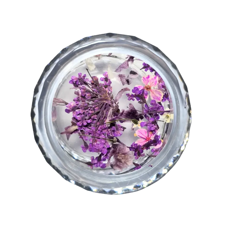 Diva Nails Dried Flowers Lillà fiori secchi unghie effetto sottovetro