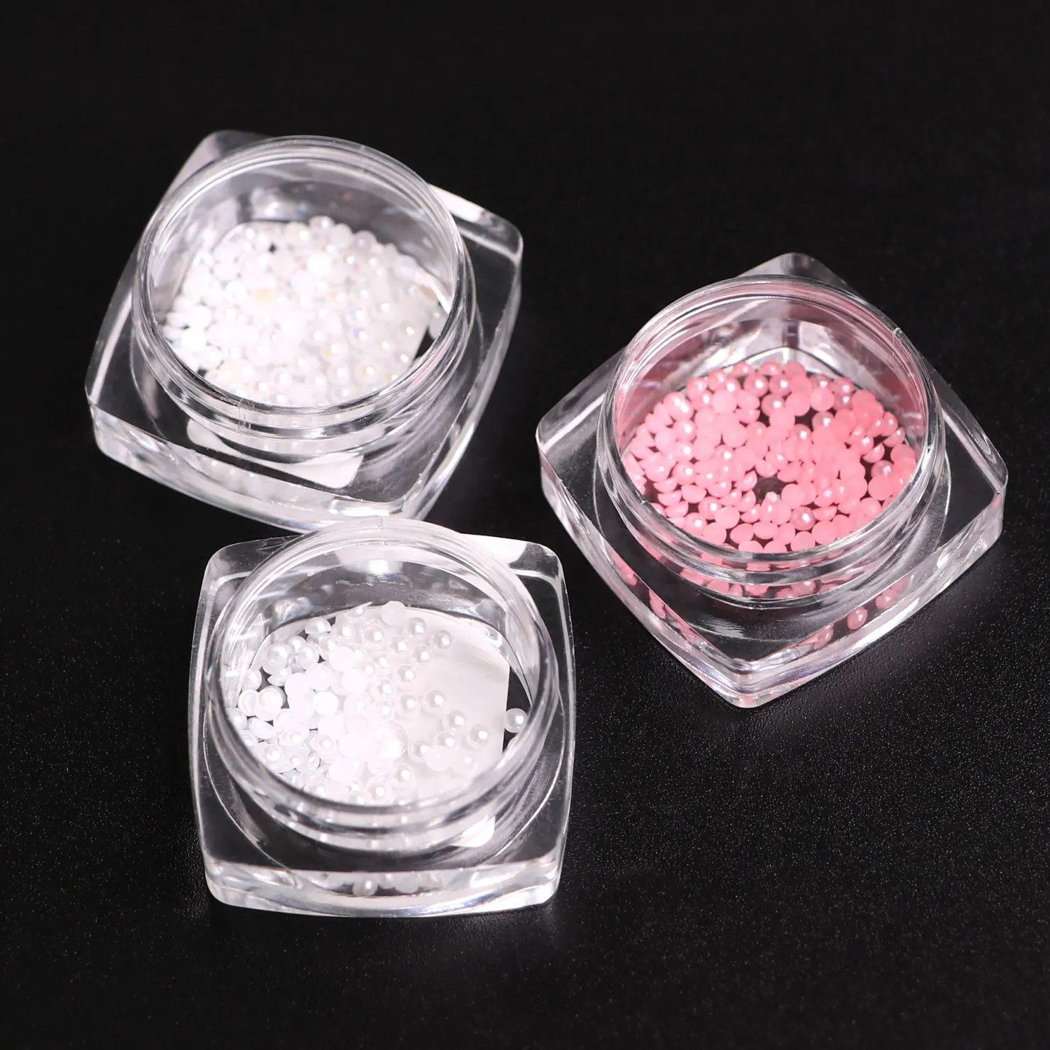 Komilfo perle White AB decorazione unghie 2 mm perlato