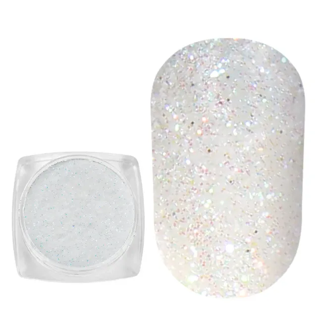 Komilfo 021 glitter unghie bianco multicolor 0,1 mm 2,5 g