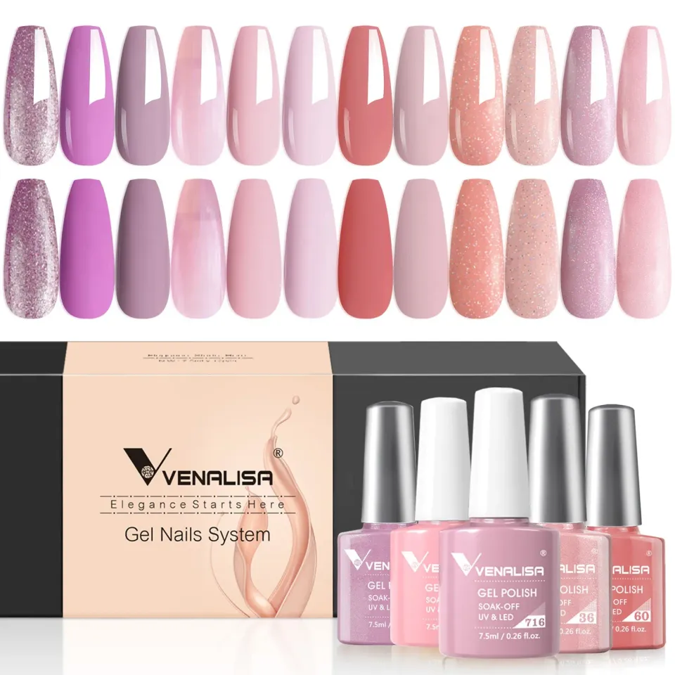 Venalisa Peach Rose kit smalti semipermanenti 12x7,5ml rosa
