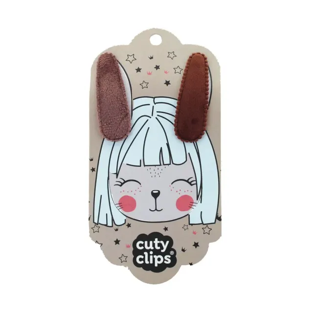 Snails Cuty Clips Bunny Ears Brown mollette 2 pezzi marroni