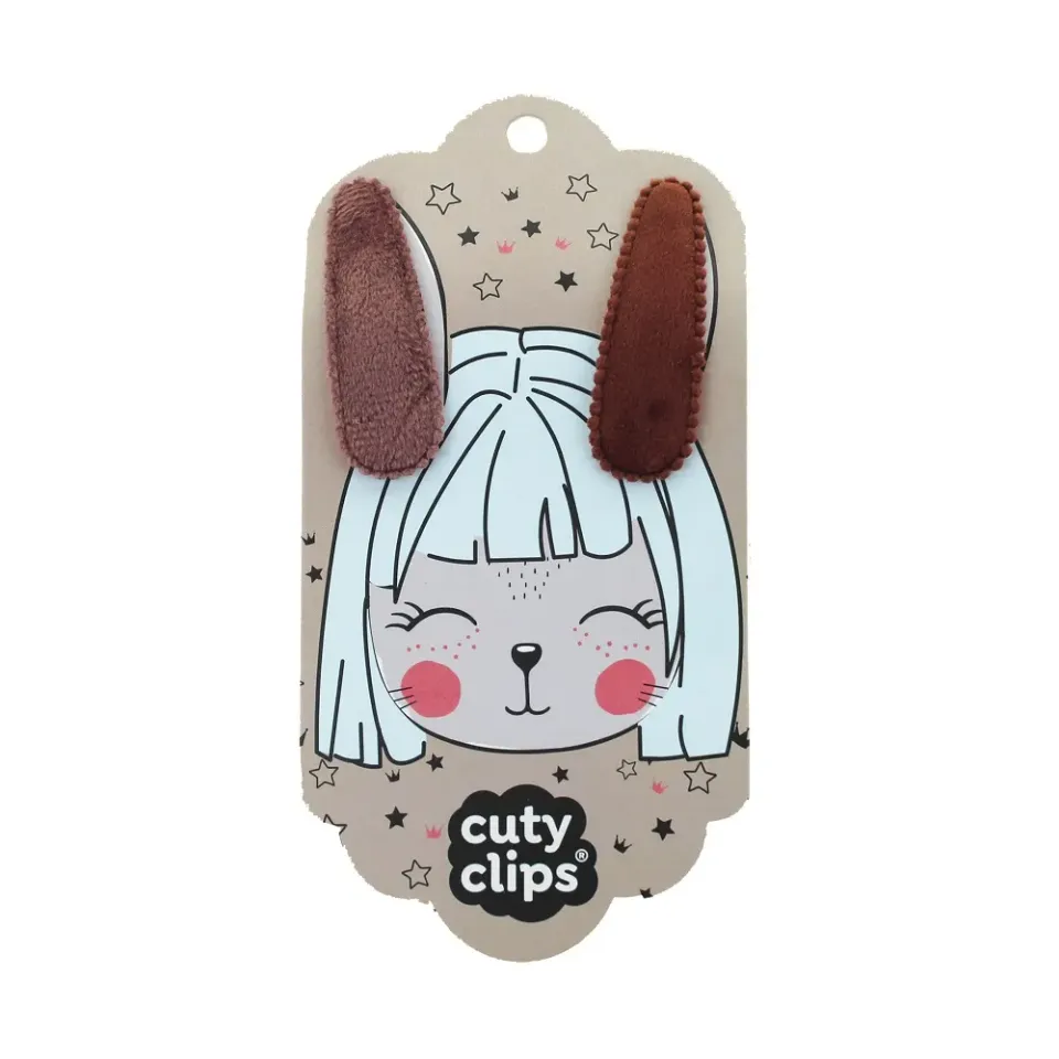 Snails Cuty Clips Bunny Ears Brown mollette 2 pezzi marroni