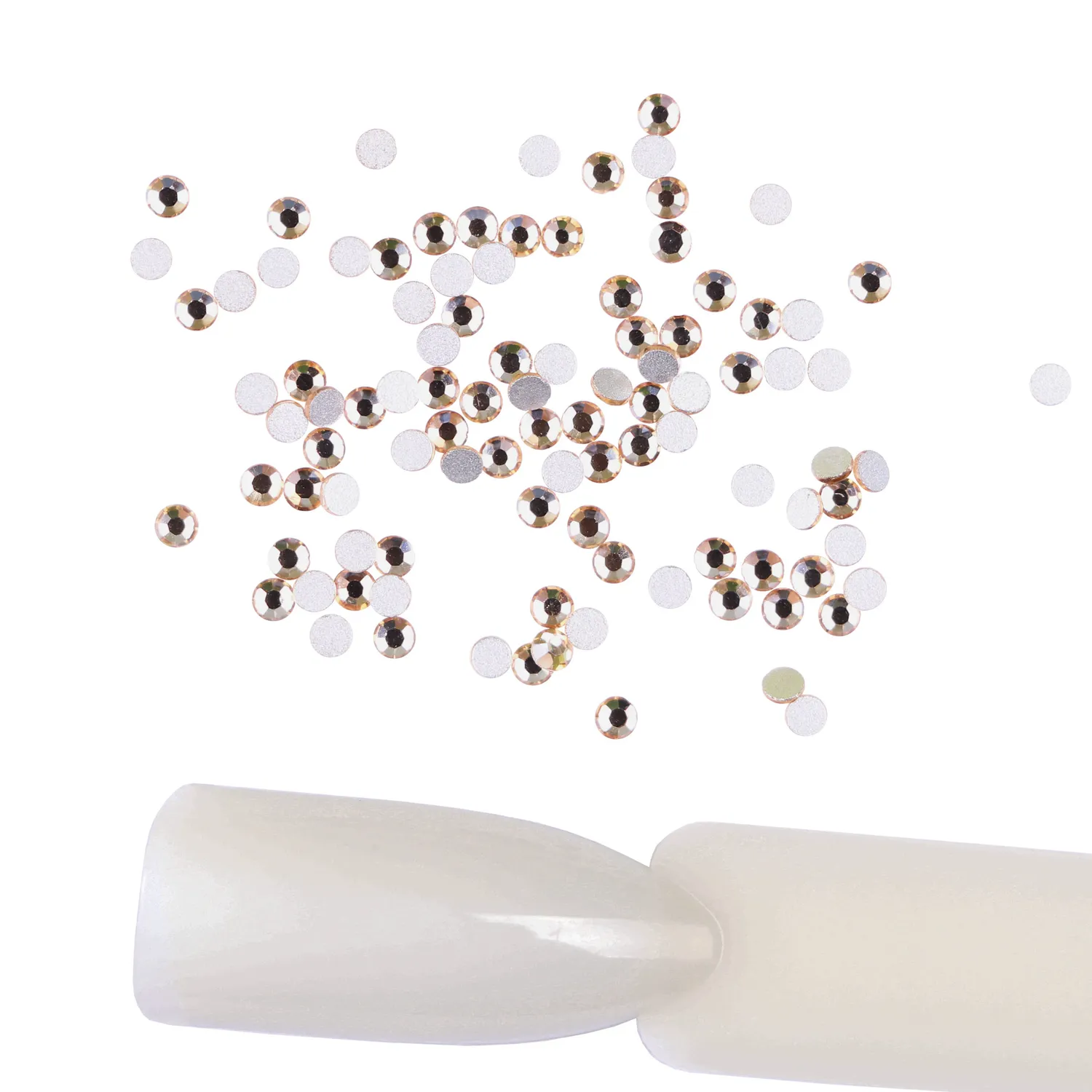 Komilfo Rhinestones Champagne strass unghie 100 pz misura 5