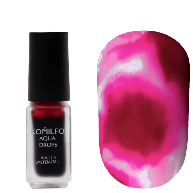 Komilfo Aqua Drops 006 nail art liquida 5 ml rosa scuro