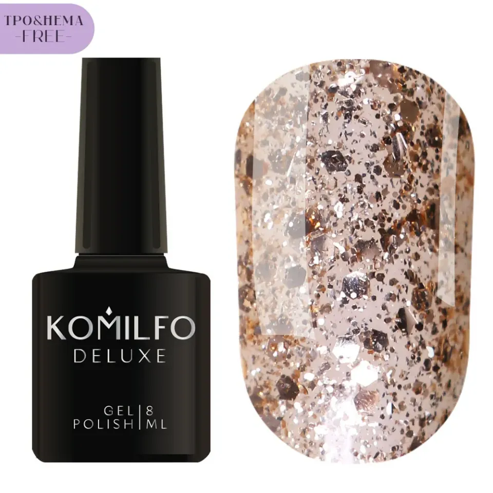 Komilfo Glitter G001 smalto semipermanente 8 ml HEMA TPO free