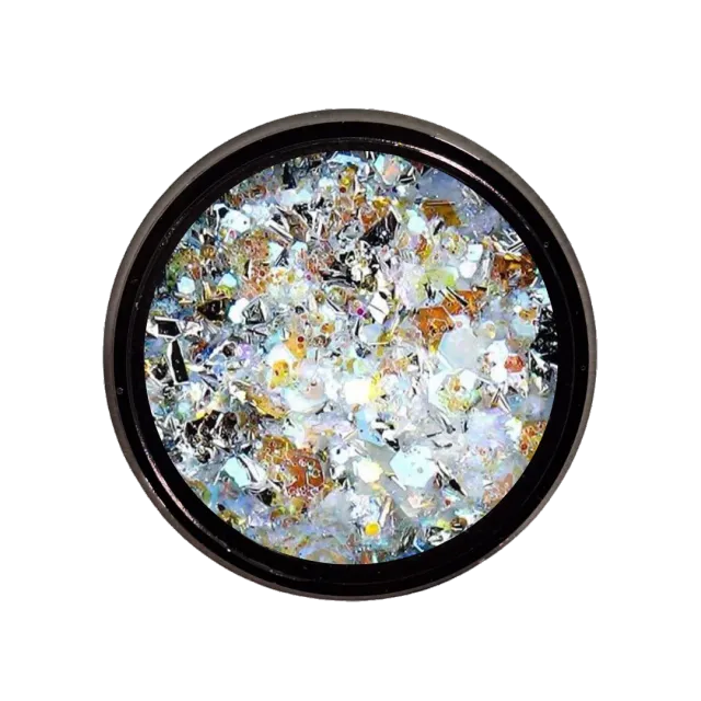 Diva Nails Flakes Crystal 02 flakes argento nail art