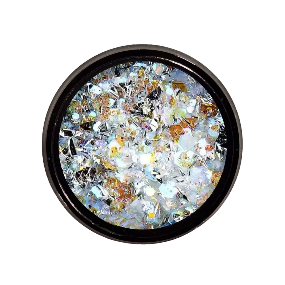 Diva Nails Flakes Crystal 02 flakes argento nail art