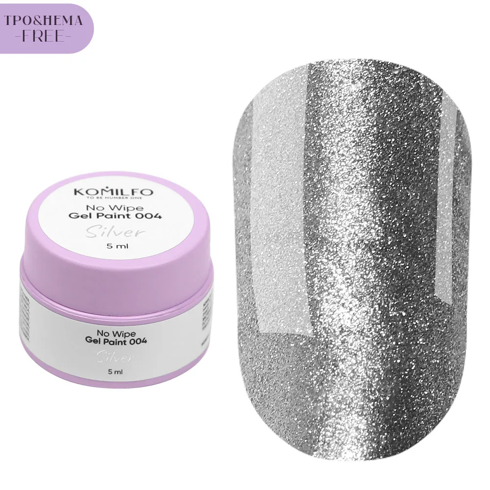 Komilfo No Wipe Gel Paint 004 paint gel argento 5 ml