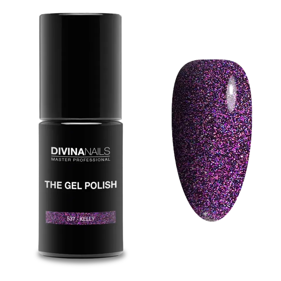 Diva Nails The Gel Polish 537 Kelly semipermanente 8ml viola glitter