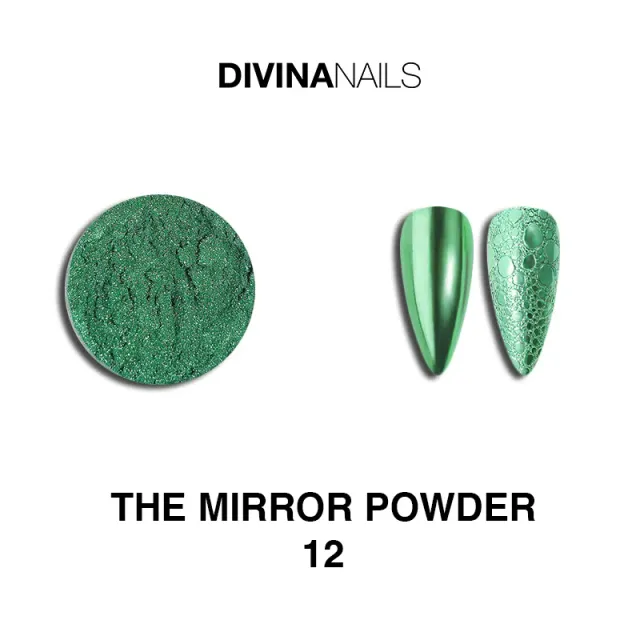Diva Nails The Mirror Powder 12 polvere unghie effetto specchio verde