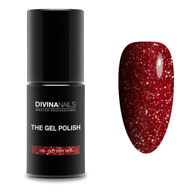 Diva Nails The Gel Polish 138 Glittery Red semipermanente 8ml