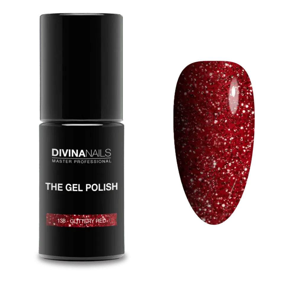 Diva Nails The Gel Polish 138 Glittery Red semipermanente 8ml