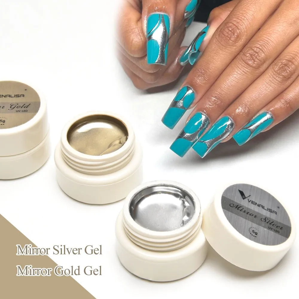 Venalisa Mirror Gel argento oro 2x5g effetto metallo