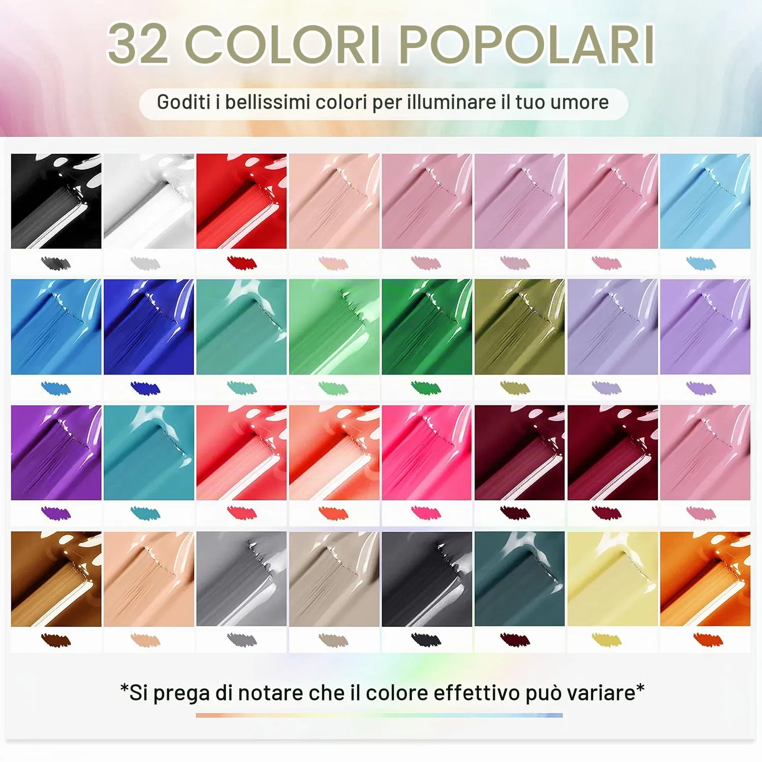 Jodsone B01-B32 Set Smalti Gel 32 Colori con Base Top