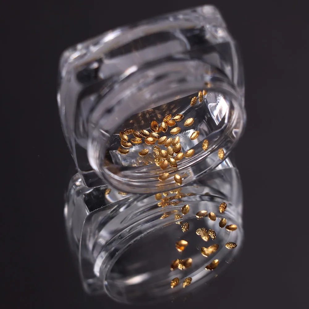 Komilfo borchie unghie ovali oro 1x2 mm 50 pz effetto 3D