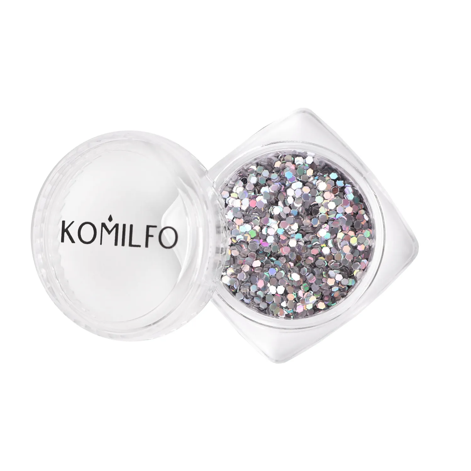 Komilfo Hexagon 1 mm decorazione unghie laser silver