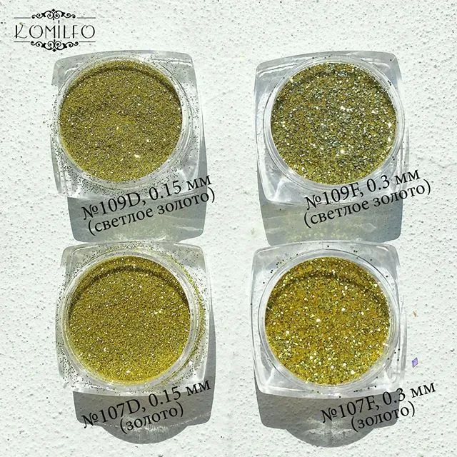 Komilfo Spangles 109D glitter unghie oro chiaro 0,15 mm 2,5 g