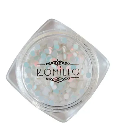 Komilfo Disco Design 041 glitter unghie 1 g bianco olografico