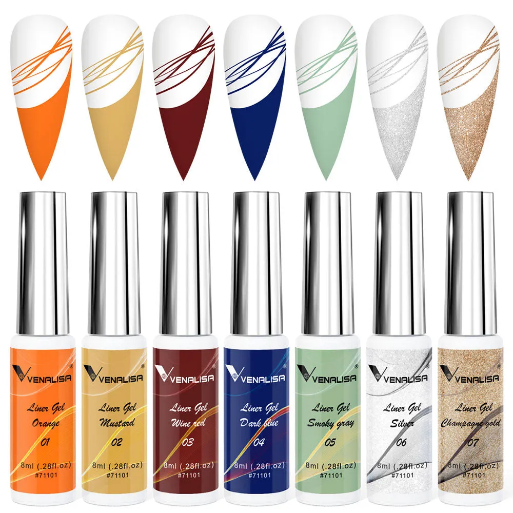 Venalisa Liner Gel Kit A gel nail art 7 colori con pennello