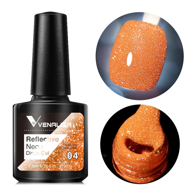 Venalisa Reflective Neon Disco smalto gel glitter 12 colori