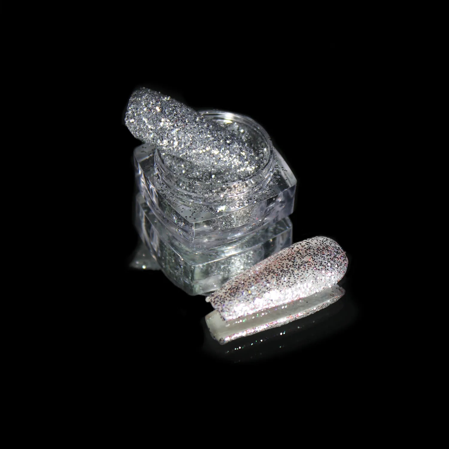 Komilfo Spangles 102G glitter unghie 2,5 g argento 0,4 mm