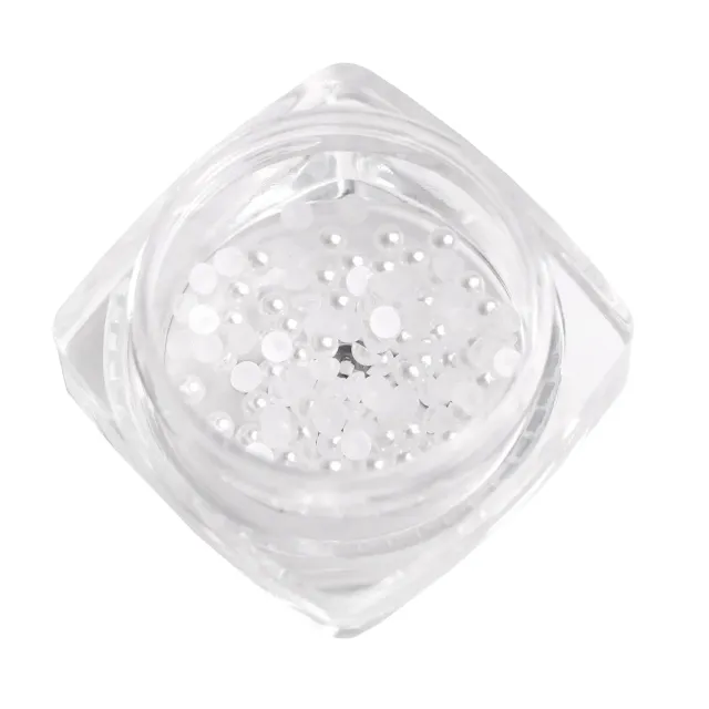 Komilfo perle unghie bianco oro mezze sfere 2mm